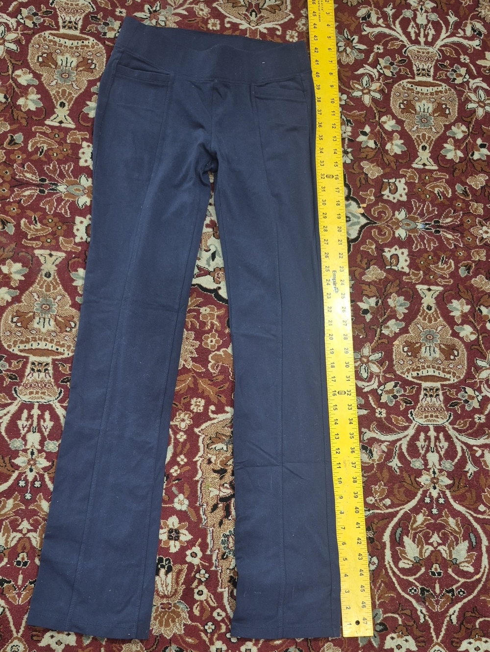 Athleta Navy-Black Performance Leggings with Wide Waistband